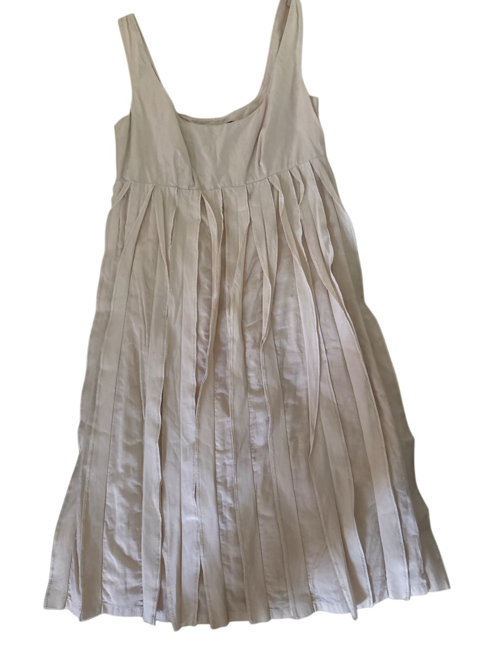 Club Monaco Cream Pleated Sleeveless Midi Dress